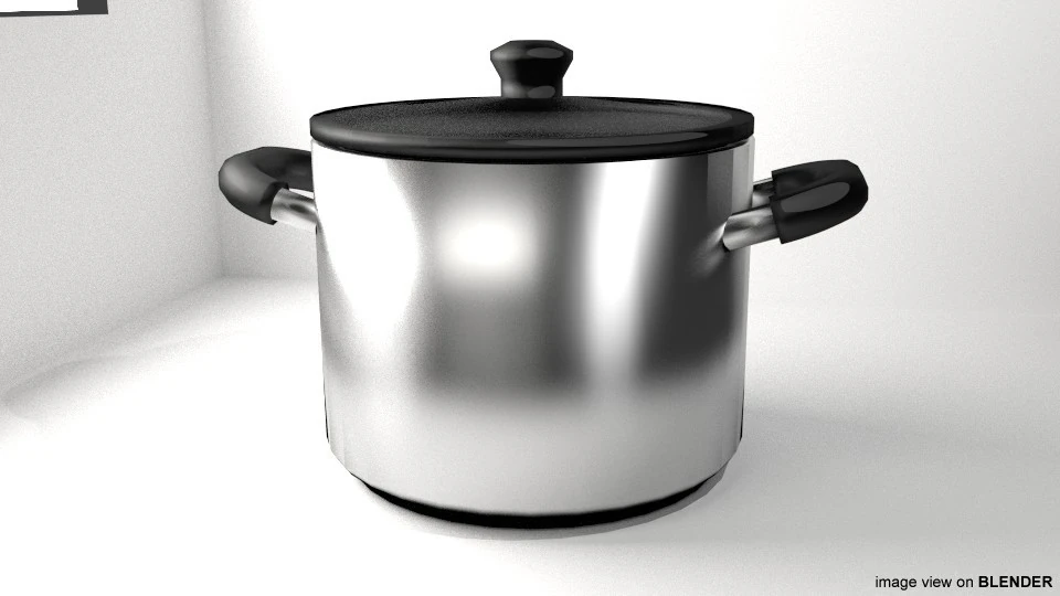 Cookware - Stock pot 3D Model .c4d .max .obj .3ds .fbx .stl .blend 