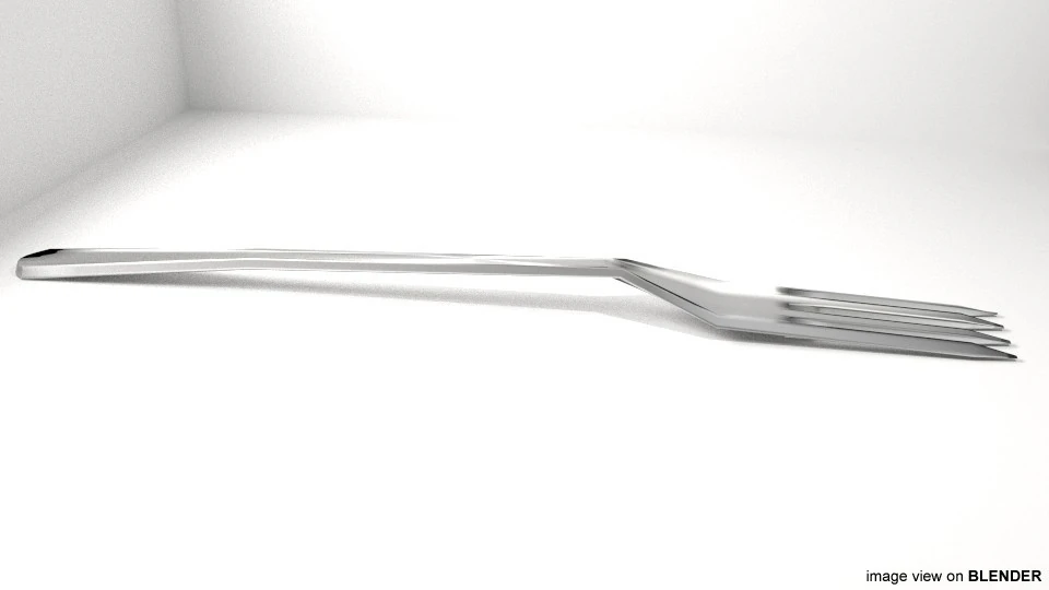 Dishware - Fork 3D Model .c4d .max .obj .3ds .fbx .stl .blend 