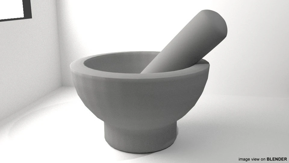 Kitchenware - Stone Mortar 3D Model .c4d .max .obj .3ds .fbx .stl .blend 