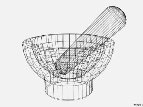 Kitchenware - Stone Mortar 3D Model