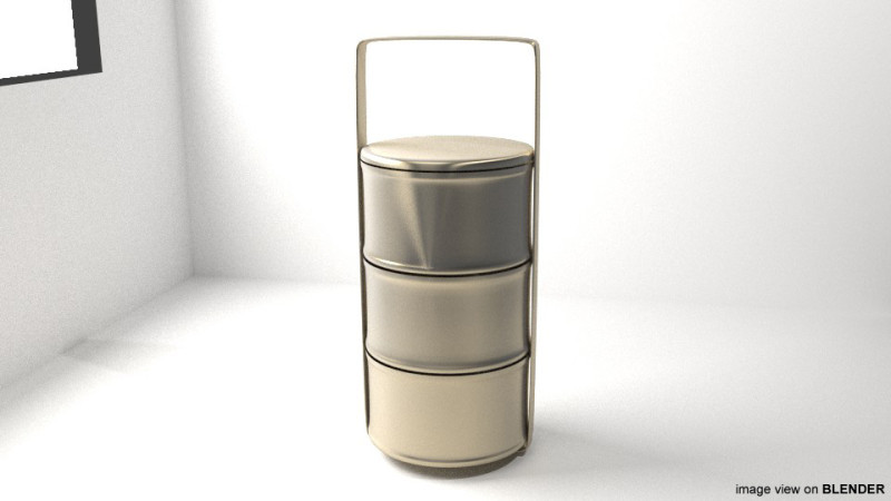 Kitchenware - Tiffin Carrier 3D Model .c4d .max .obj .3ds .fbx .stl .blend 