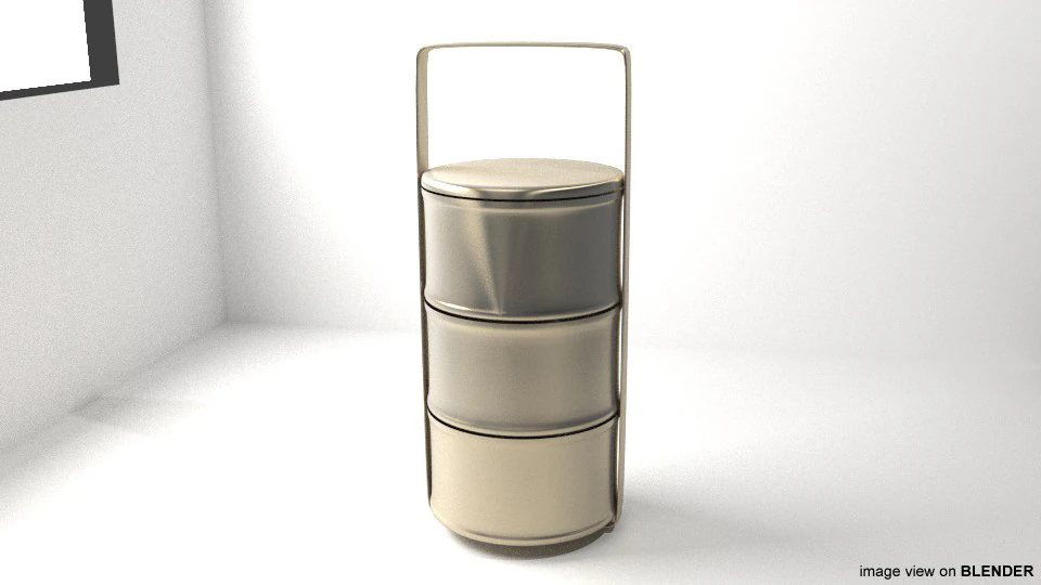 Kitchenware - Tiffin Carrier 3D Model .c4d .max .obj .3ds .fbx .stl .blend 