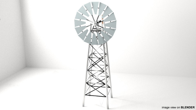 Windmill - Type 2 3D Model .c4d .max .obj .3ds .fbx .stl .blend 