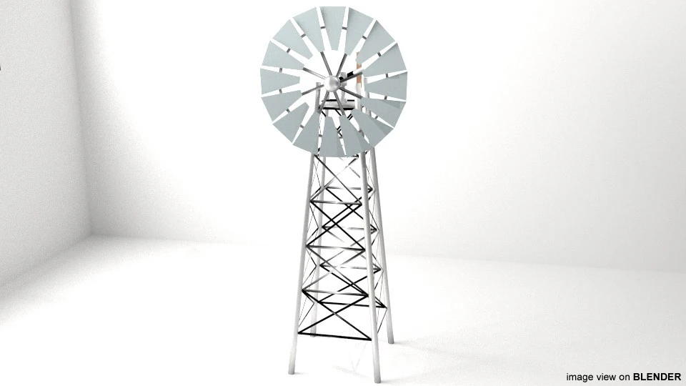 Windmill - Type 2 3D Model .c4d .max .obj .3ds .fbx .stl .blend 