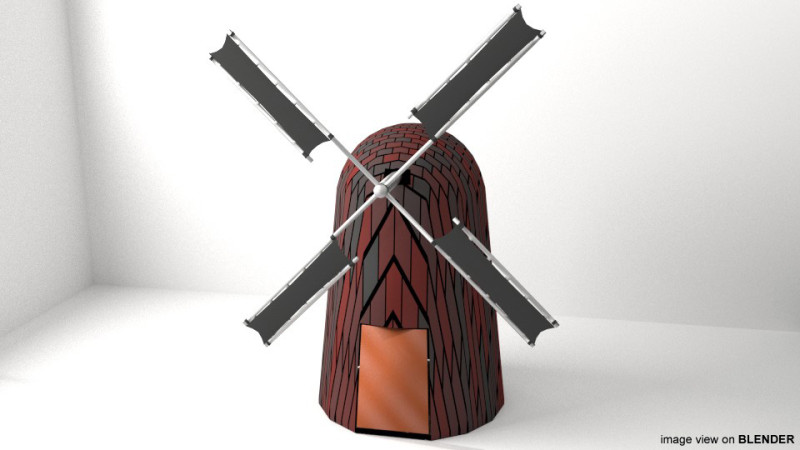 Windmill - Type 3 Model 3D .c4d .max .obj .3ds .fbx .stl .blend 