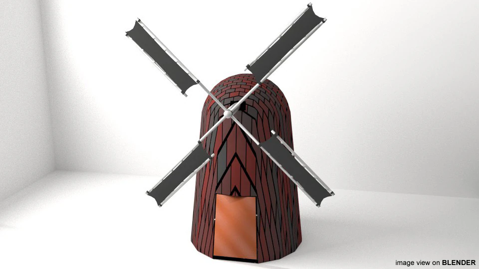 Windmill - Type 3 3D Model .c4d .max .obj .3ds .fbx .stl .blend 