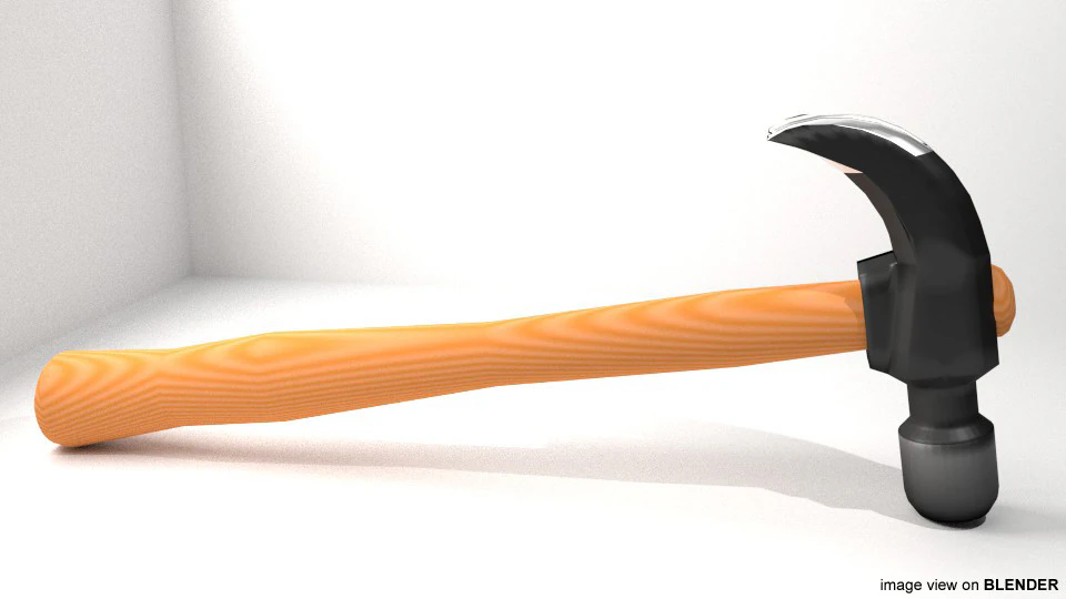 Civil Tool - Claw Hammer 3D Model .c4d .max .obj .3ds .fbx .stl .blend