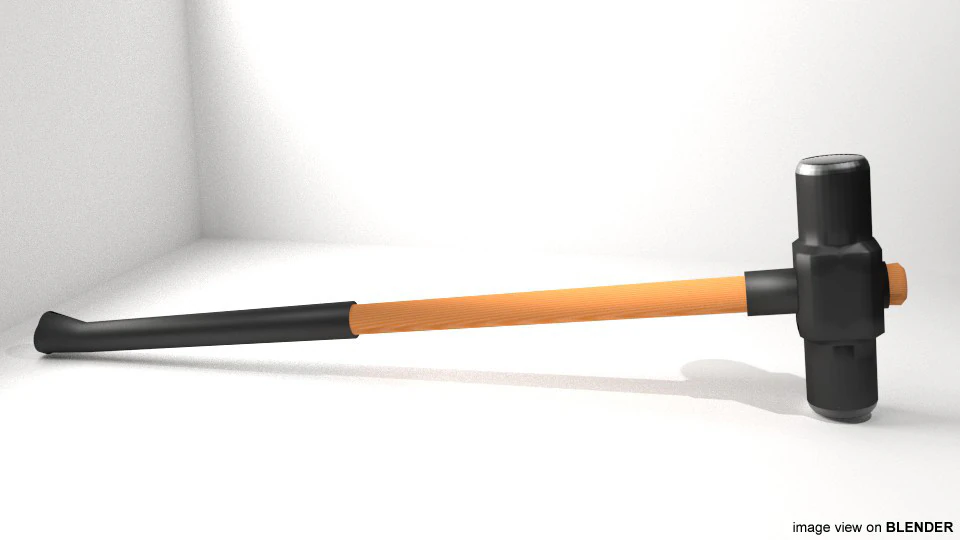 Civil Tool - Sledge Hammer 3D Model .c4d .max .obj .3ds .fbx .stl .blend 