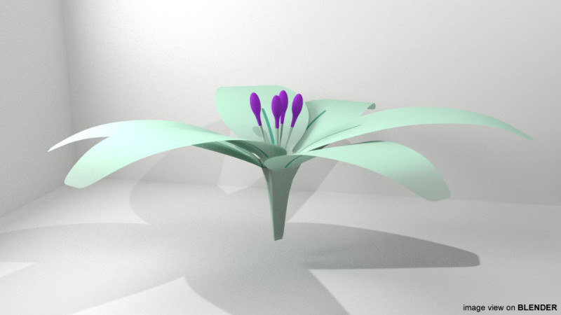 Flower - Lily Model 3D .c4d .max .obj .3ds .fbx .stl .blend 