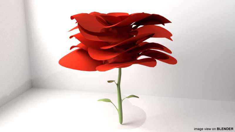 Flower - Rose 3D Model .c4d .max .obj .3ds .fbx .stl .blend 