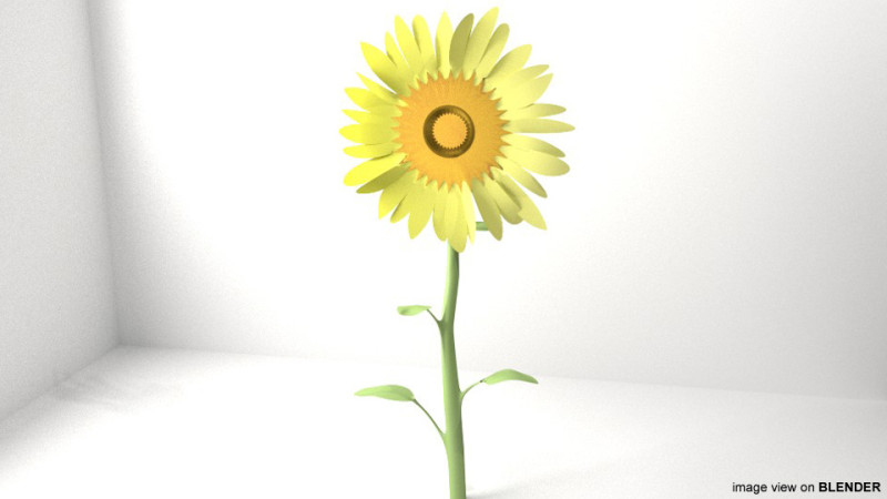 Flower - Sunflower 3D-Modell .c4d .max .obj .3ds .fbx .stl .blend 