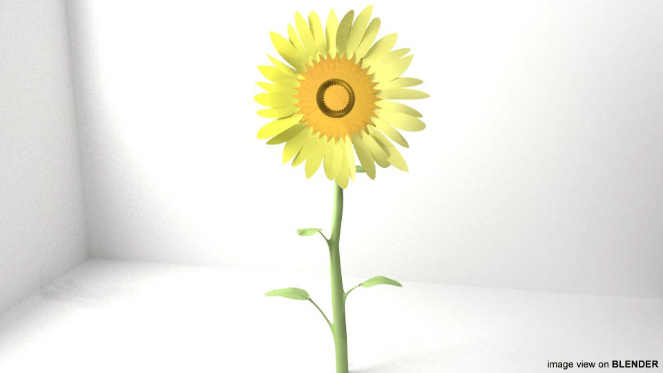 Flower - Sunflower 3D Model .c4d .max .obj .3ds .fbx .stl .blend 