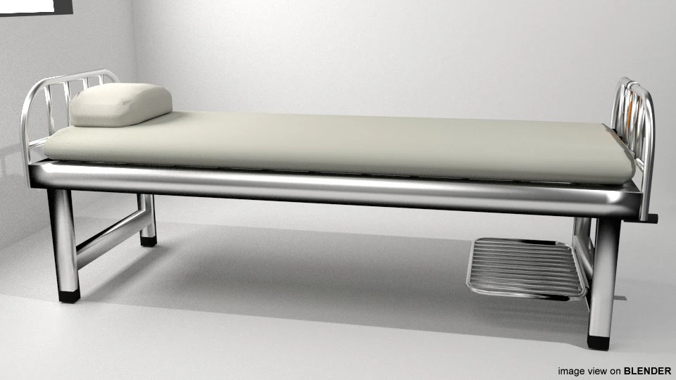 Patient Bed 3D Model .c4d .max .obj .3ds .fbx .stl .blend 