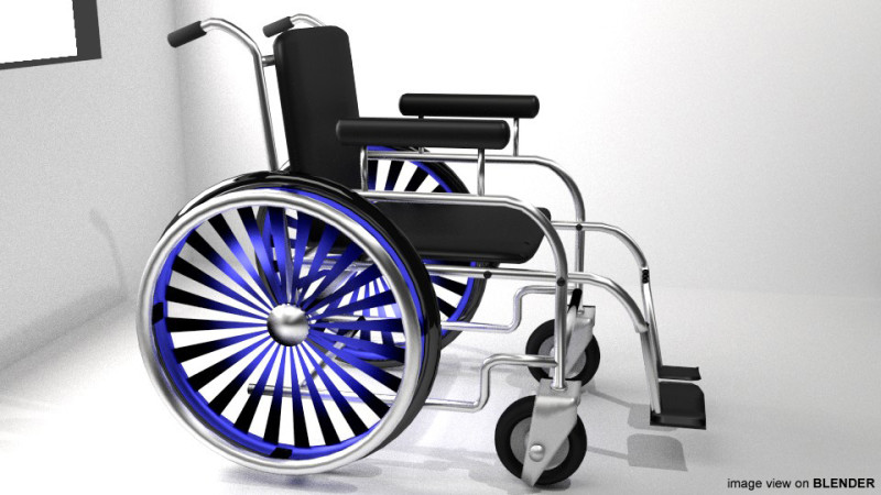 Wheelchair 3D Model .c4d .max .obj .3ds .fbx .stl .blend 