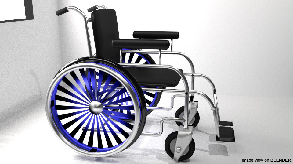 Wheelchair 3D Model .c4d .max .obj .3ds .fbx .stl .blend 