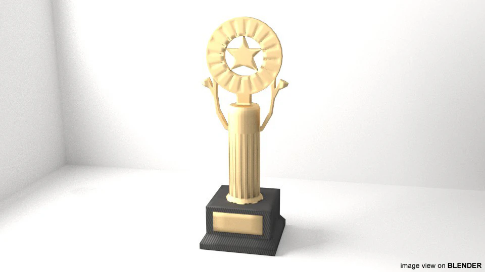 Trophy - Star 3D Model .c4d .max .obj .3ds .fbx .stl .blend