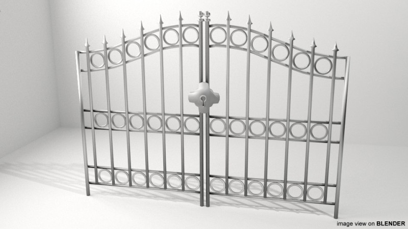 Steel Door Gate - Type 1 Modelo 3D .c4d .max .obj .3ds .fbx .stl .blend 