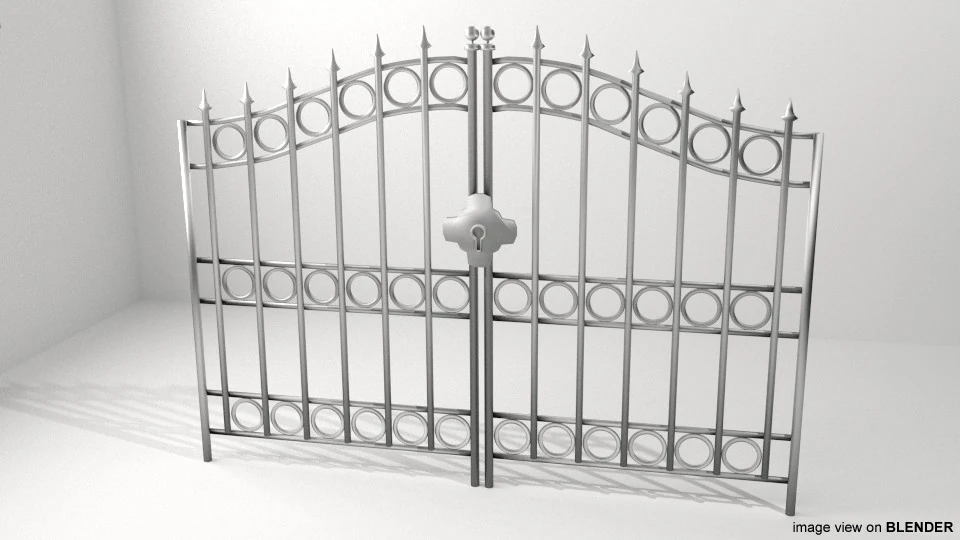 Steel Door Gate - Type 1 3D Model .c4d .max .obj .3ds .fbx .stl .blend 