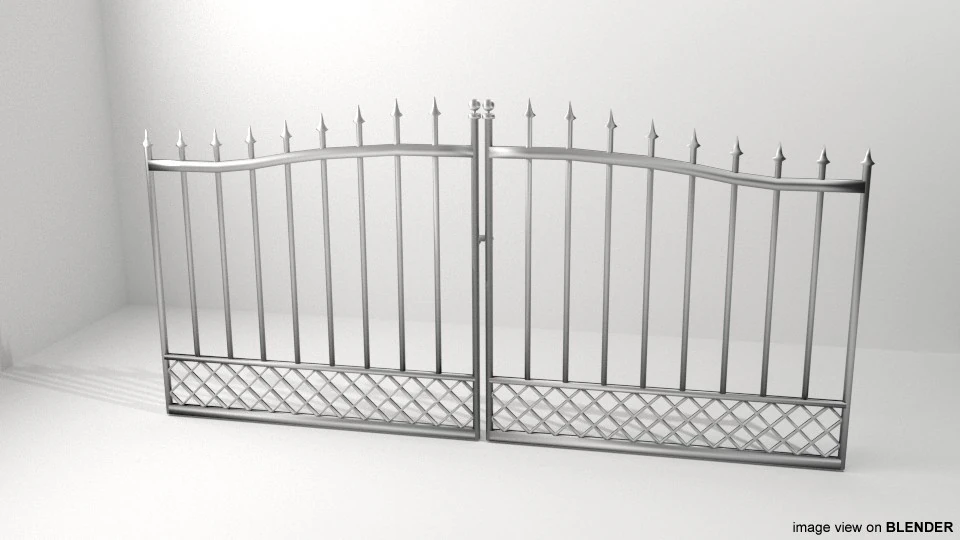 Steel Door Gate - Type 2 3D Model .c4d .max .obj .3ds .fbx .stl .blend 