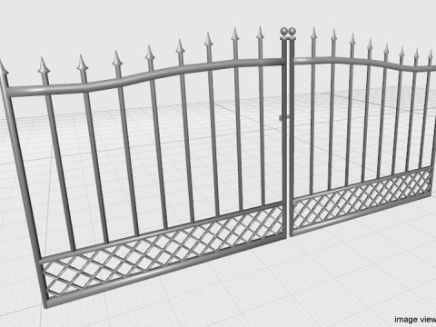 Steel Door Gate - Type 2 3D Model