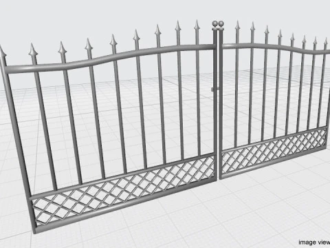 Steel Door Gate - Type 2 3D Model
