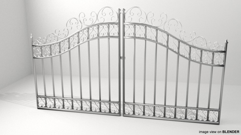 Steel Door Gate - Type 3 3D-Modell .c4d .max .obj .3ds .fbx .stl .blend 