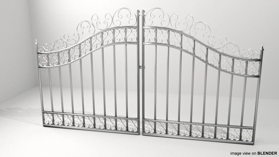 Steel Door Gate - Type 3 3D Model .c4d .max .obj .3ds .fbx .stl .blend 