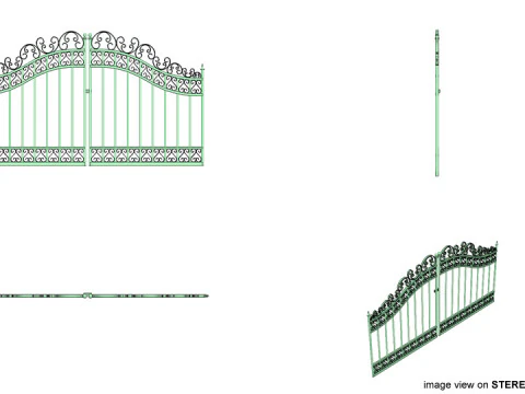 Steel Door Gate - Type 3 3D Model
