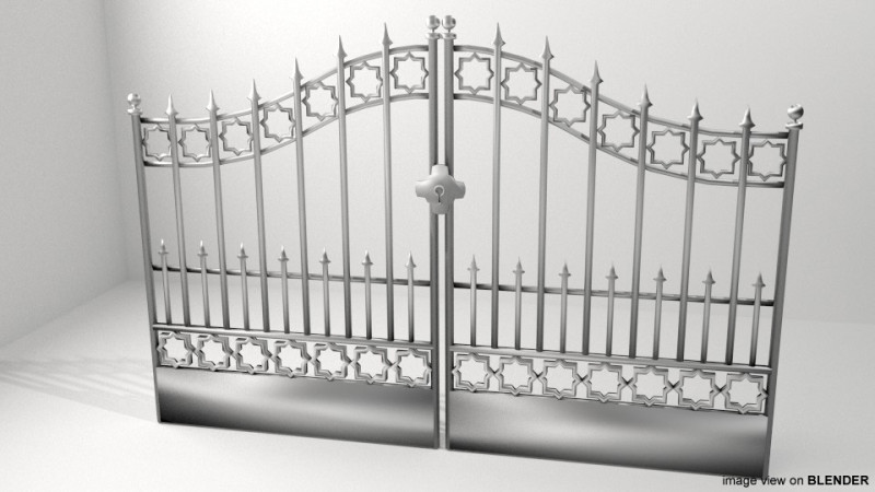 Steel Door Gate - Type 4 Modello 3D .c4d .max .obj .3ds .fbx .stl .blend
