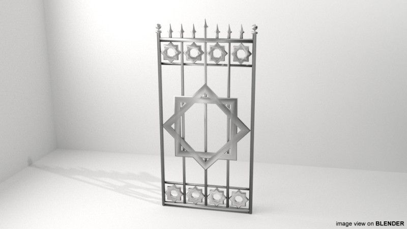 Gate Door - Type 6 3D Model .c4d .max .obj .3ds .fbx .stl .blend 