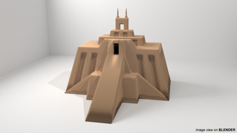 Ziggurat of Ur 3D Model .c4d .max .obj .3ds .fbx .stl .blend 