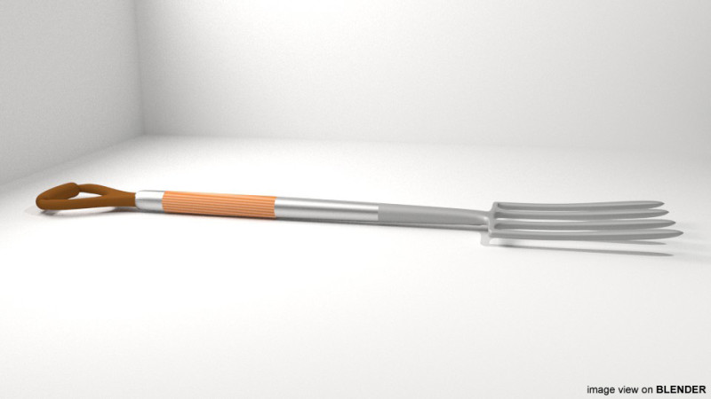 Gardening Tool - Digging Fork 3D 모델 .c4d .max .obj .3ds .fbx .stl .blend 