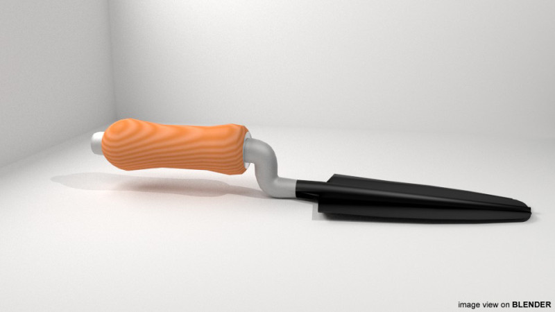 Gardening Tool - Hand Trowel 3D Model .c4d .max .obj .3ds .fbx .stl .blend 