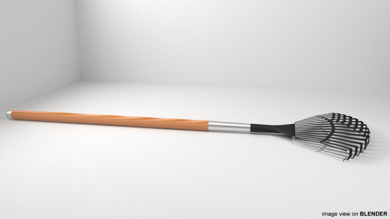 Garden Tool - Lawnrake 3D-Modell .c4d .max .obj .3ds .fbx .stl .blend 
