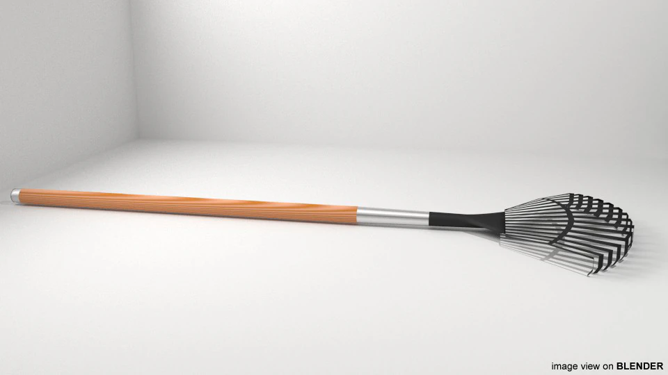 Garden Tool - Lawnrake 3D Model .c4d .max .obj .3ds .fbx .stl .blend