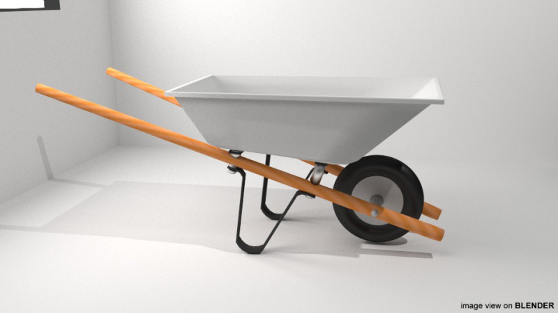 Gardening Tool - Wheelbarrow 3D Model .c4d .max .obj .3ds .fbx .stl .blend 