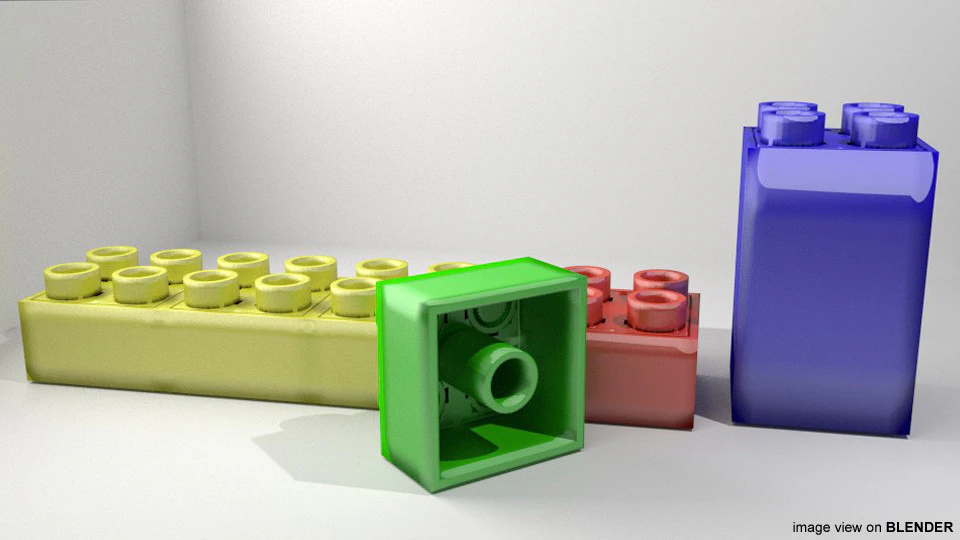 Brinquedo - bloco de tijolo Modelo 3D .c4d .max .obj .3ds .fbx .stl .blend
