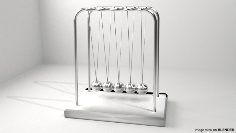 Toy - Newtons Cradle 3D Model .c4d .max .obj .3ds .fbx .stl .blend 