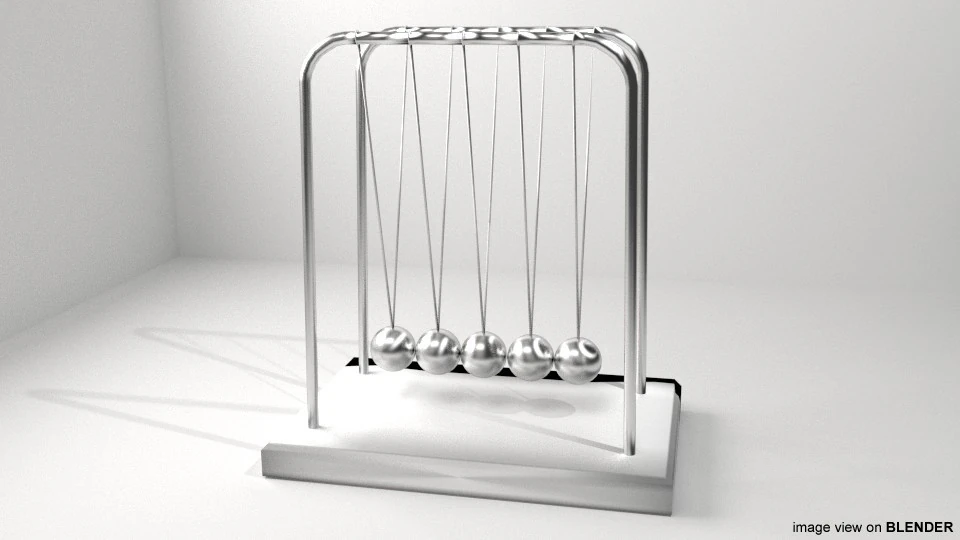 Toy - Newtons Cradle 3D Model .c4d .max .obj .3ds .fbx .stl .blend 