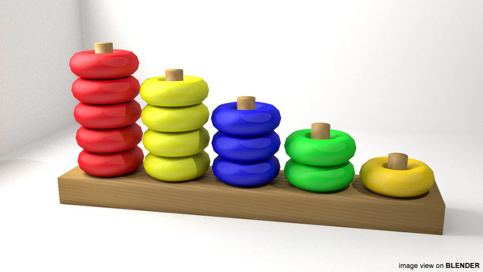 Toy - Number Ring 3D Model .c4d .max .obj .3ds .fbx .stl .blend 
