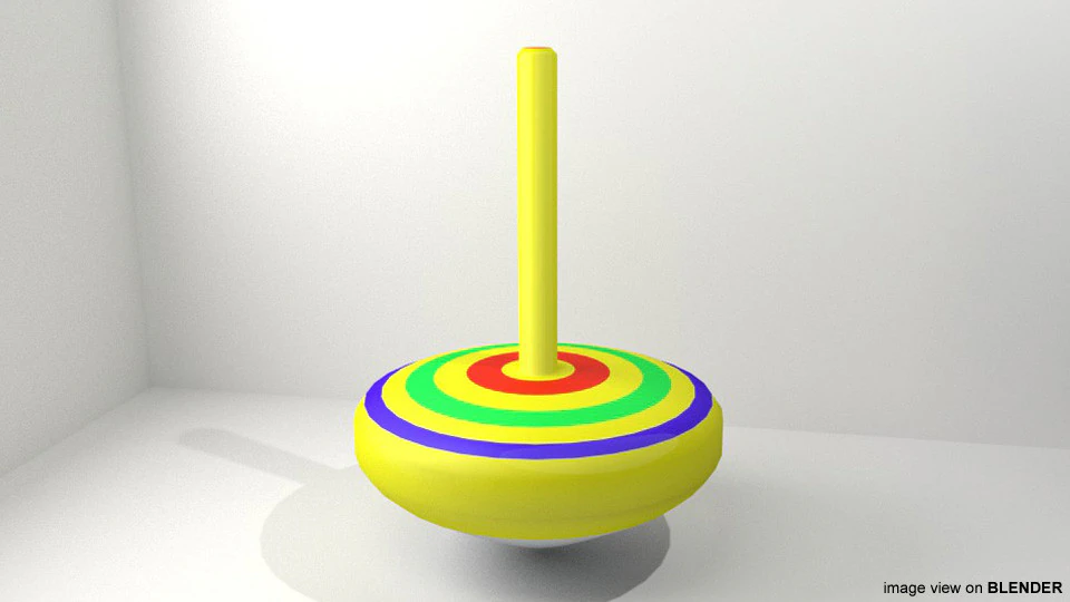 Toy - Spinning Top 3D Model .c4d .max .obj .3ds .fbx .stl .blend 