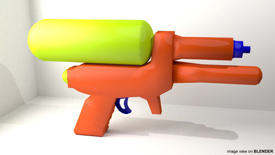 Toy - Watergun 3D Model .c4d .max .obj .3ds .fbx .stl .blend 