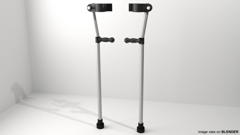 Walking Aids - Forearm Crutch Modèle 3D .c4d .max .obj .3ds .fbx .stl .blend 