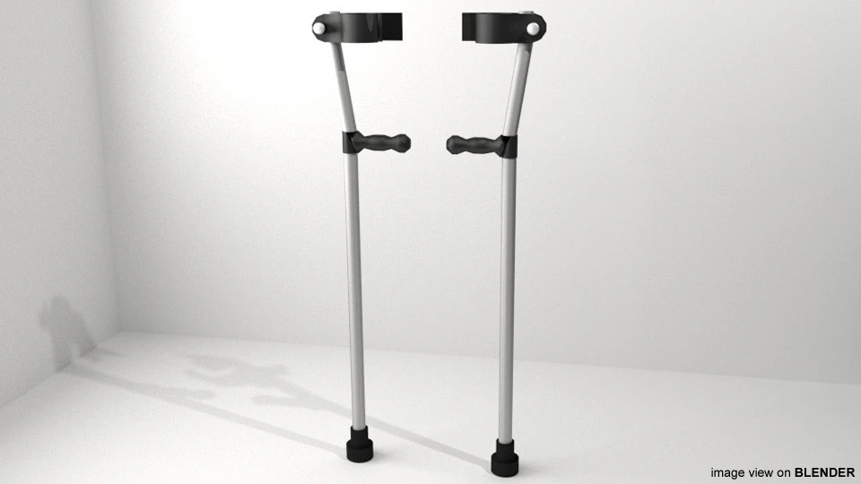 Walking Aids - Forearm Crutch 3D Model .c4d .max .obj .3ds .fbx .stl .blend