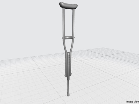 Walking Aids - Underarm Crutch 3D Model