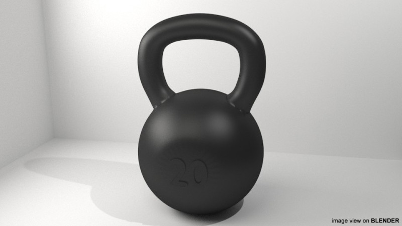 Exercise Equipment - Kettlebell 3D Model .c4d .max .obj .3ds .fbx .stl .blend 