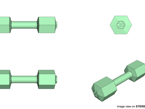 Exercise Equipment - Shaped Dumb-bell 3D Model