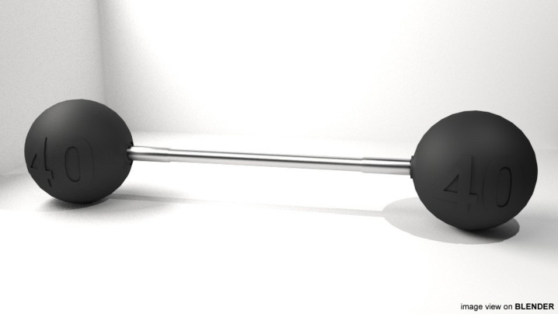 Exercise Equipment - Sphere Barbell 3D Модель .c4d .max .obj .3ds .fbx .stl .blend 