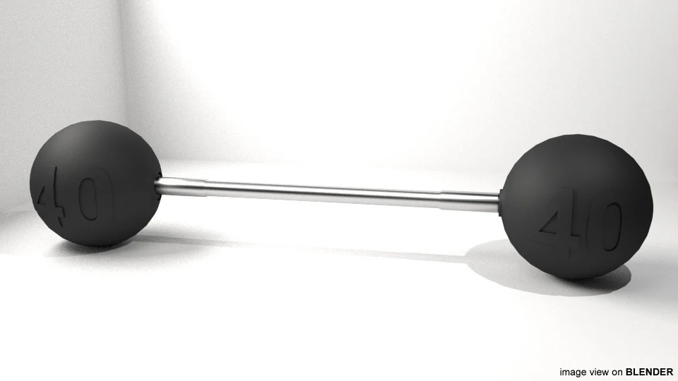 Exercise Equipment - Sphere Barbell 3D Model .c4d .max .obj .3ds .fbx .stl .blend