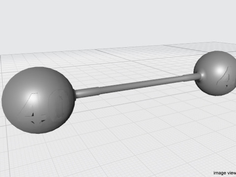 Exercise Equipment - Sphere Barbell 3D Модель